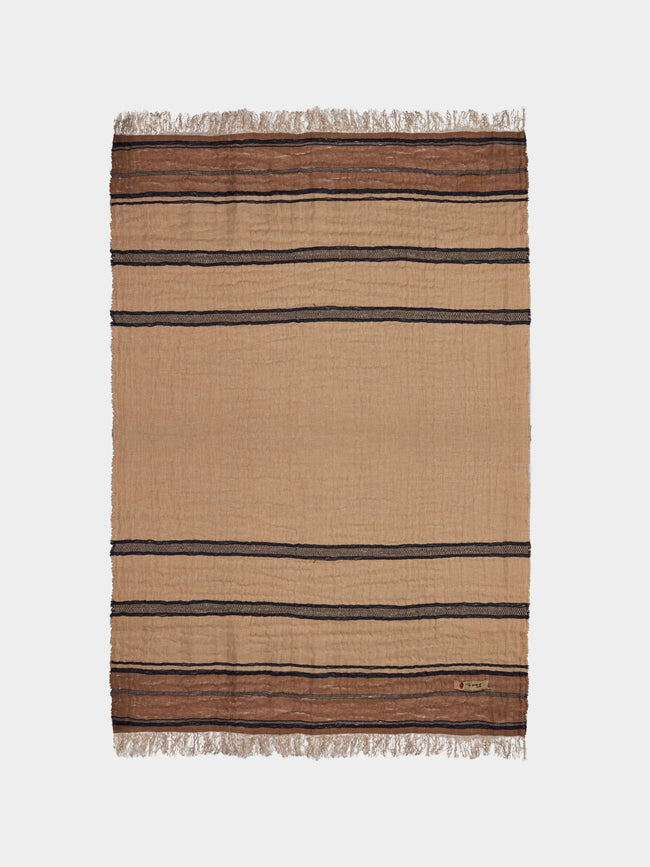 The House of Lyria - Bardo Jute and Cashmere Throw (78.5in/2m) - Beige - ABASK