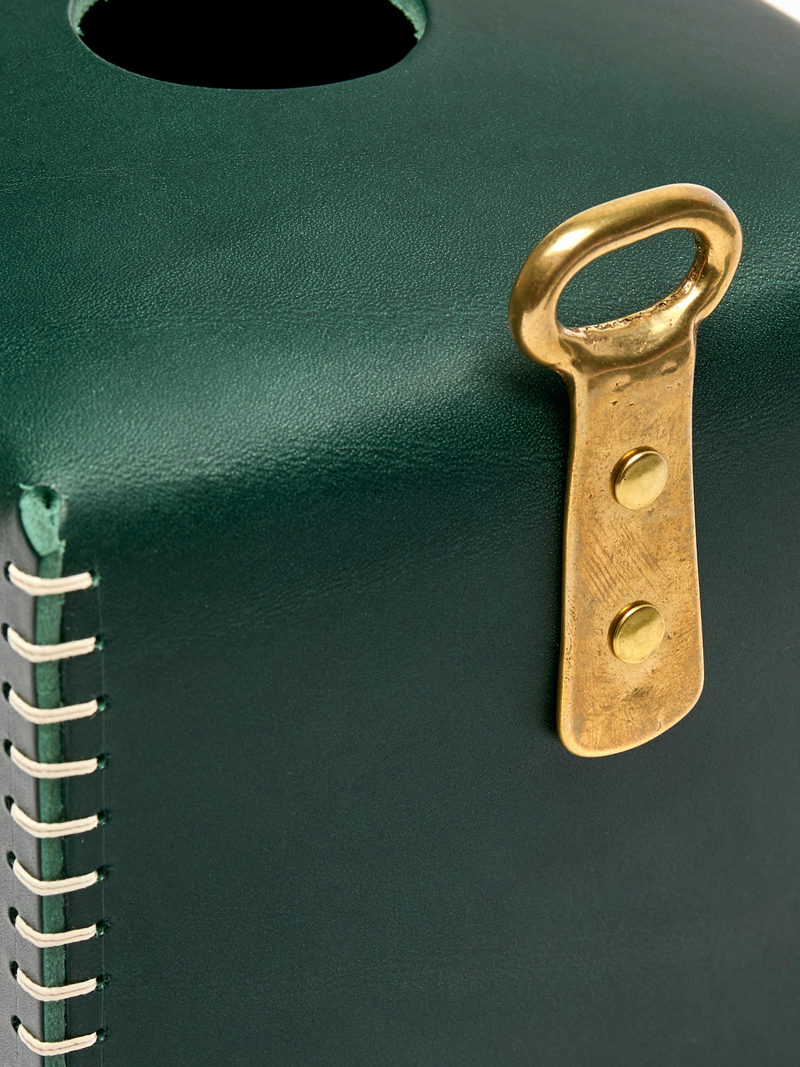 Otzi Studio - Eyelet Leather Tissue Box - Green - ABASK