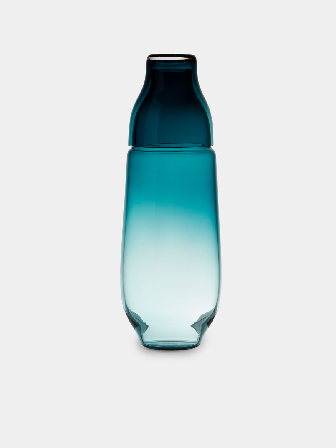 Kickie Chudikova - Danube Hand-Blown Bohemian Crystal Carafe and Tumbler - Blue - ABASK