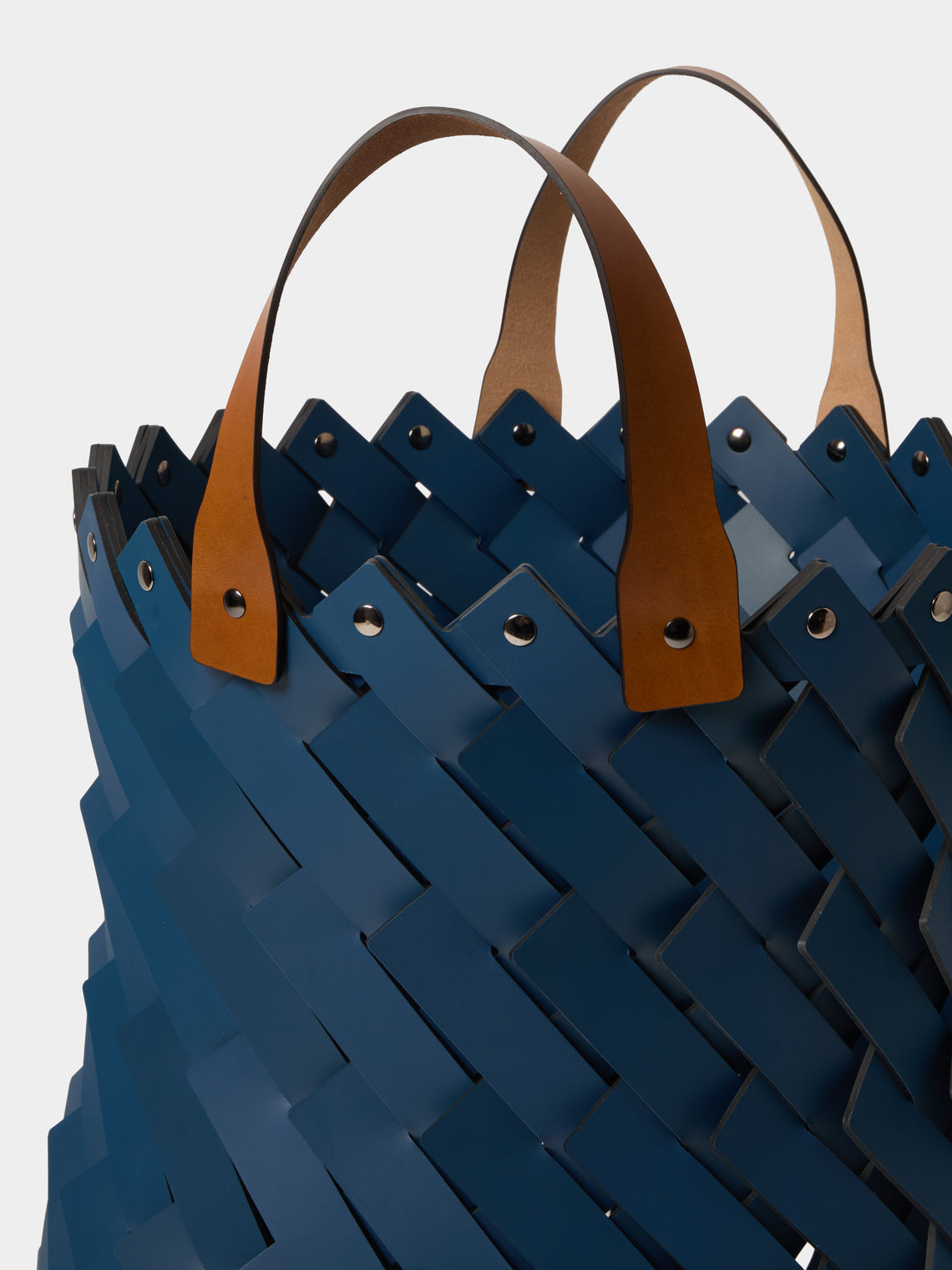 Pinetti - Almeria Handwoven Leather Basket - Navy - ABASK