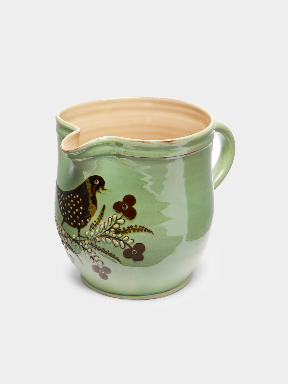 Poterie d’Évires - Birds Hand-Painted Ceramic Rounded Jug -  - ABASK - 