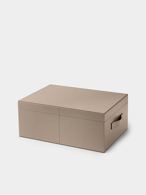 Pinetti - Avio Leather Large Storage Box - Taupe - ABASK - 