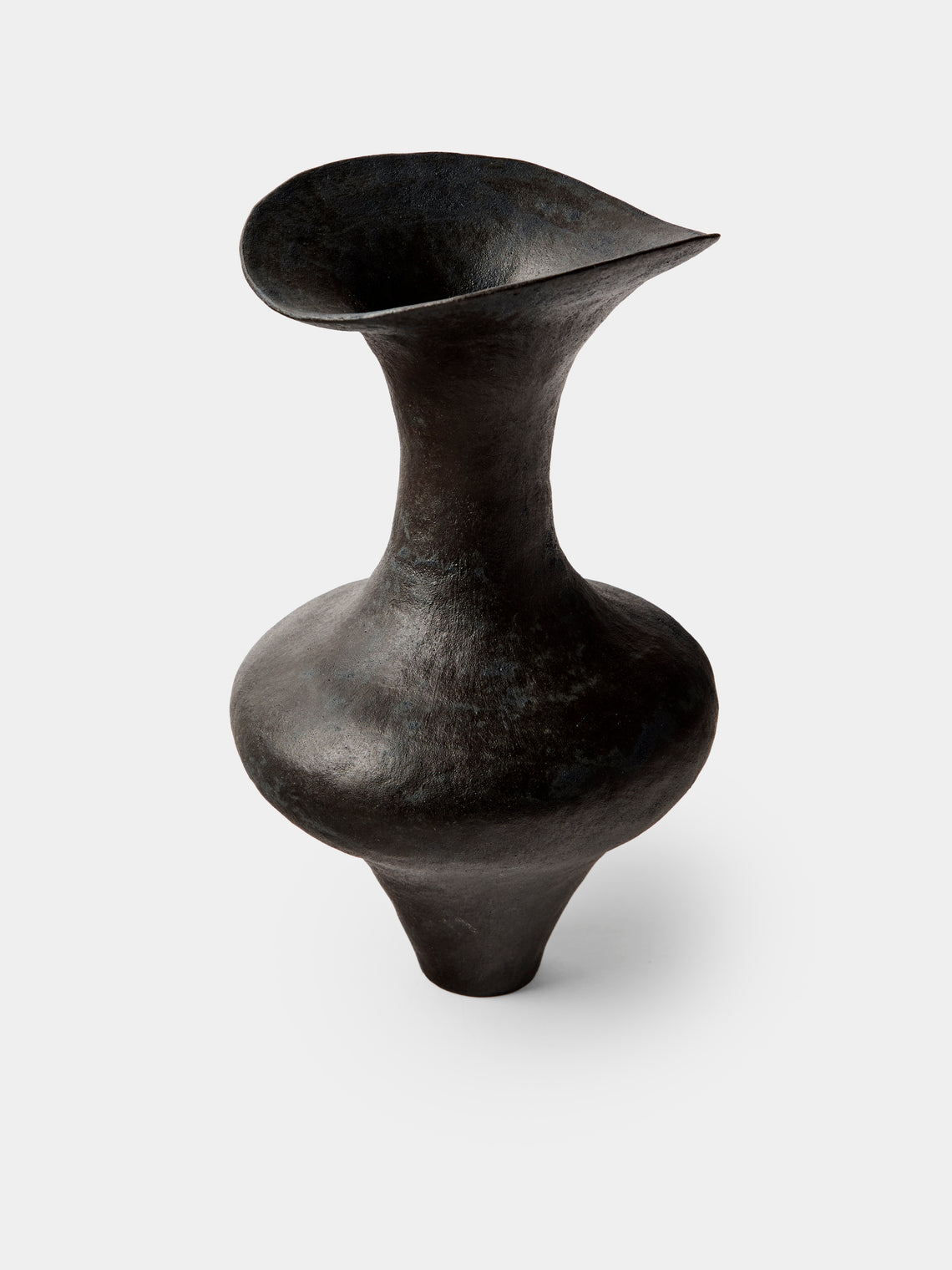 By Raffaella - Agata II Hand-Coiled Stoneware Vase (11.5in/29cm) - Black - ABASK