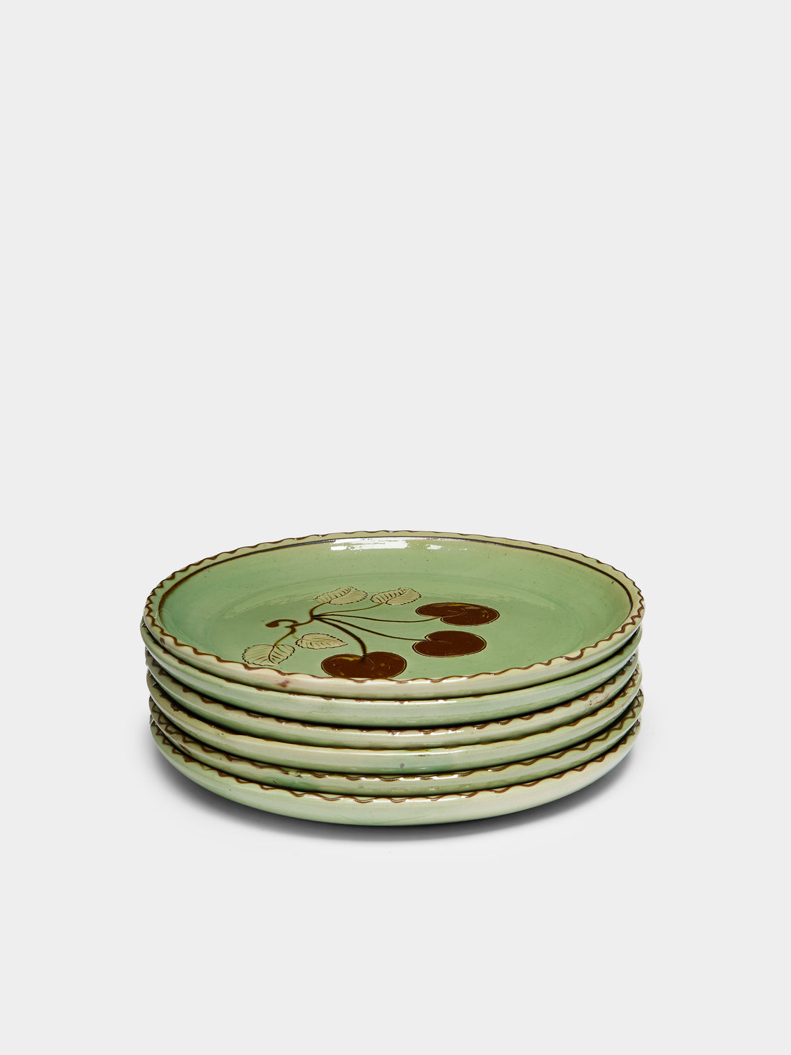 Poterie d’Évires - Flowers and Fruits Hand-Painted Ceramic Small Plates (Set of 6) -  - ABASK