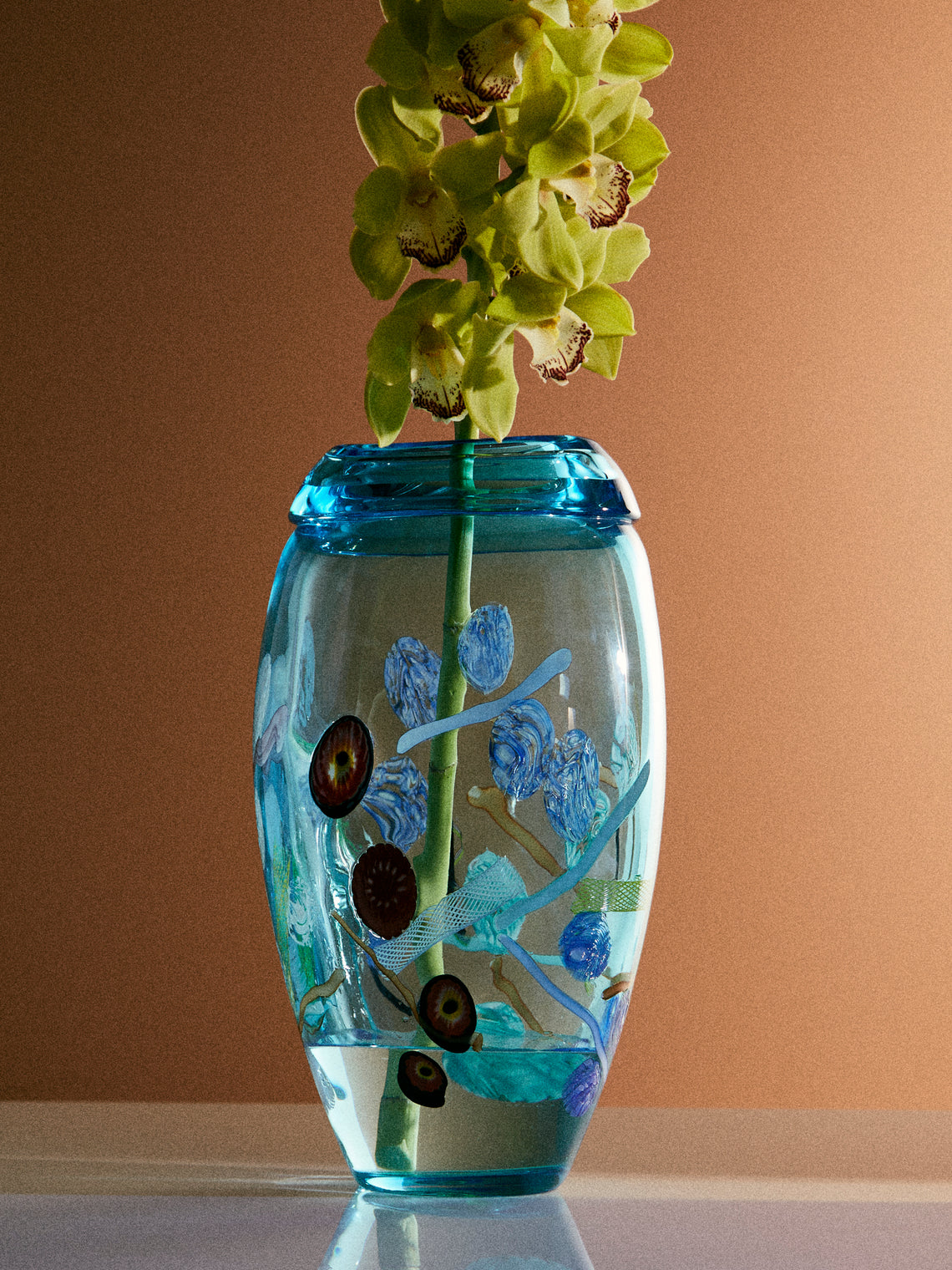 Antique and Vintage - 1980s Vittori Murano Glass Vase - Blue - ABASK