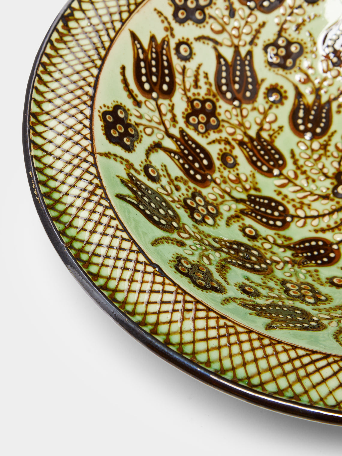 Poterie d’Évires - Flowers Hand-Painted Ceramic Large Serving Bowl -  - ABASK