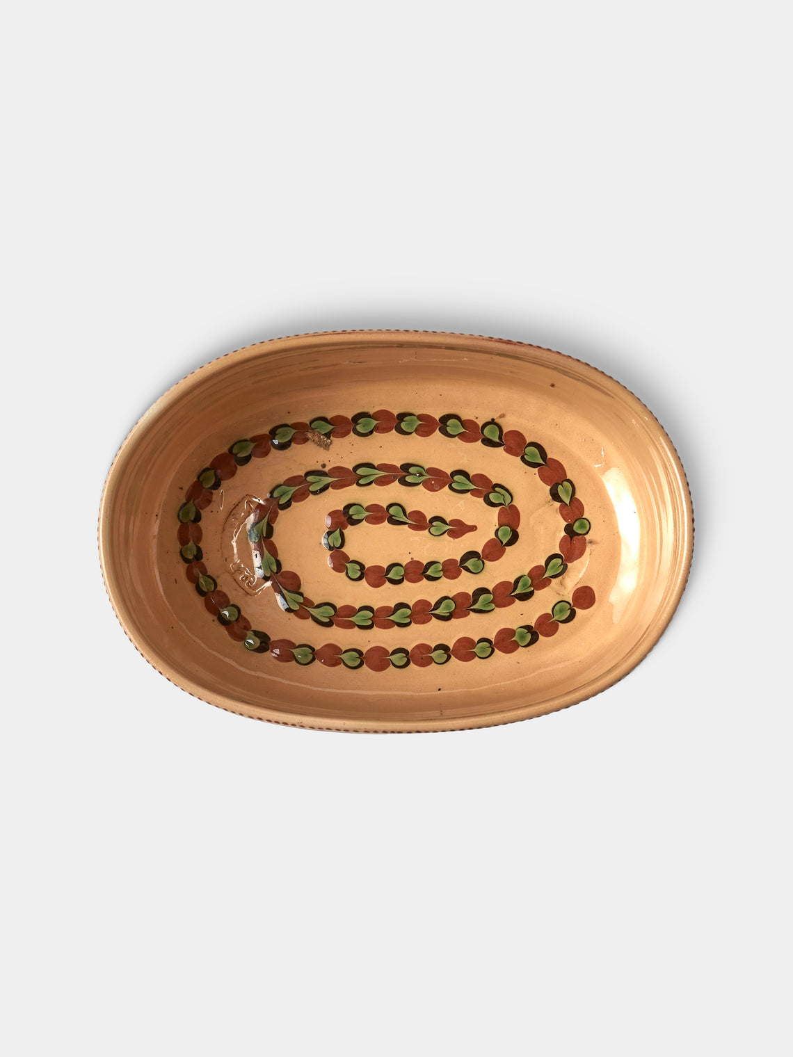Poterie d’Évires - Flowers Hand-Painted Ceramic Oval Serving Dish - Cream - ABASK