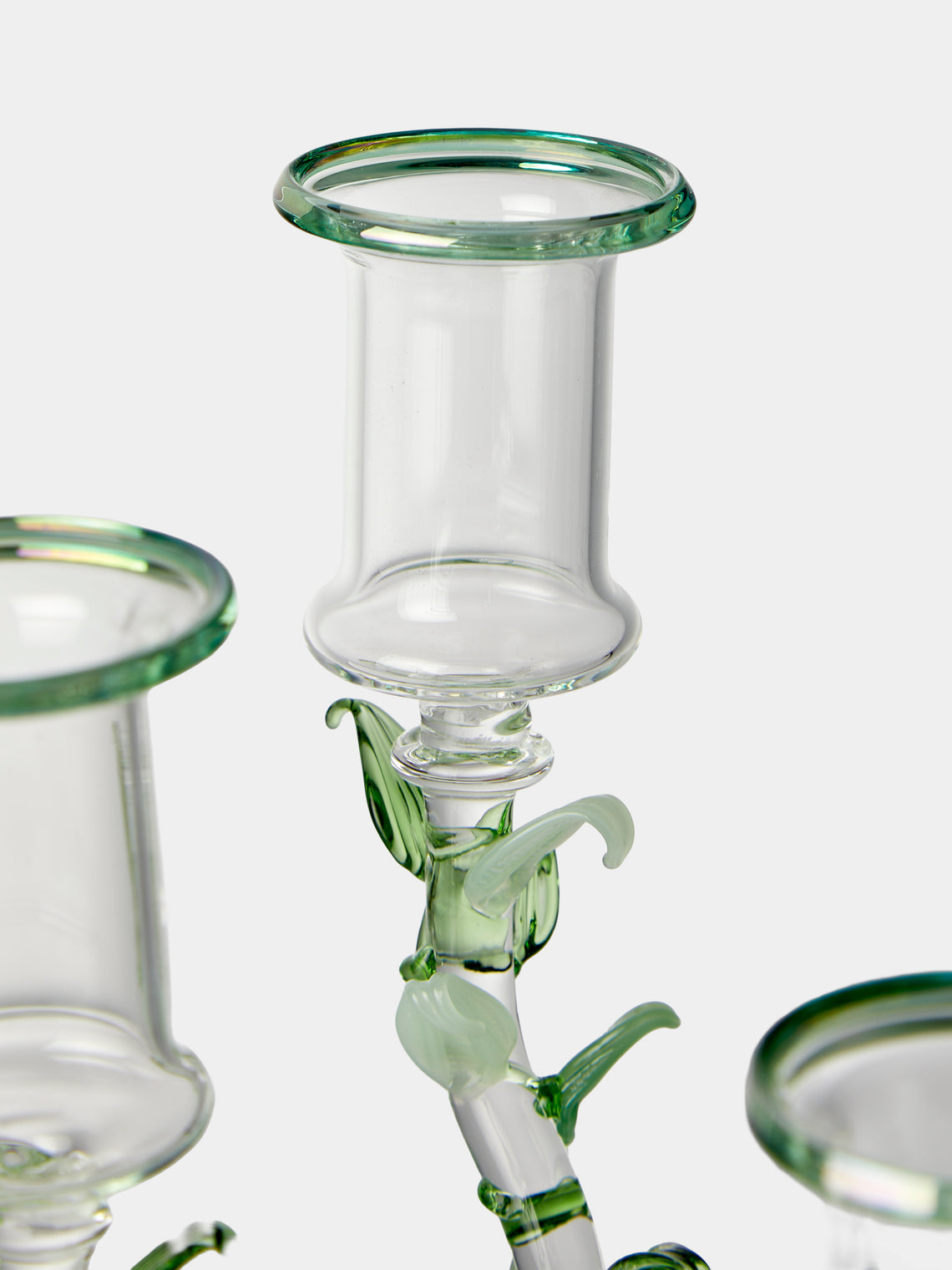 Alya Tannous - | Set of 3 | Liana Hand-Blown Glass Candlesticks - Clear - ABASK