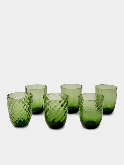 NasonMoretti - Ida Glass Water Tumblers (Set of 6) - Green - ABASK - 