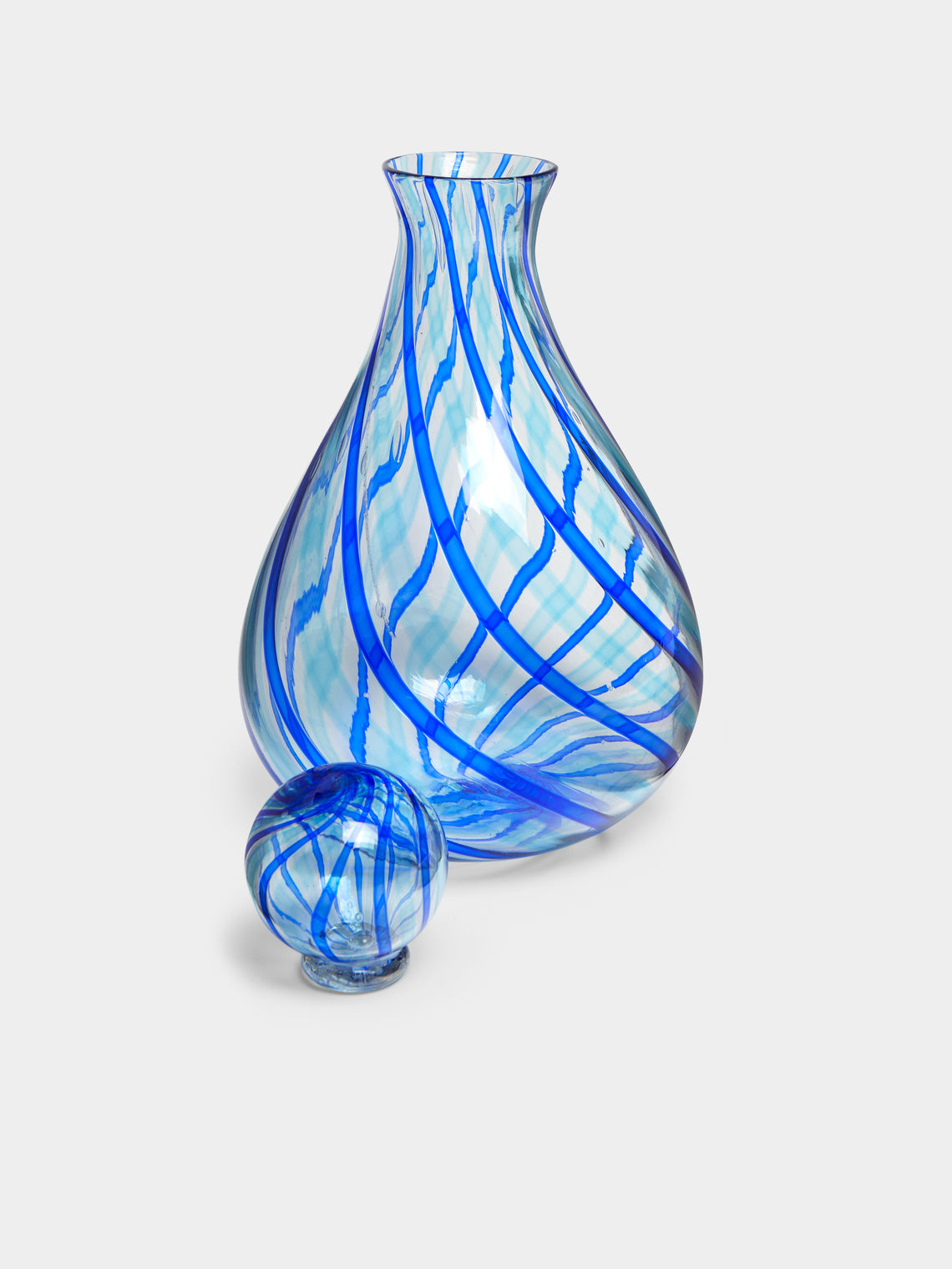 Emsie Sharp - Hand-Blown Glass Striped Decanter -  - ABASK