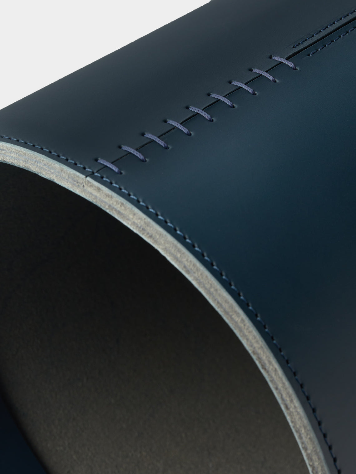Rabitti 1969 - Orvieto Leather Wastepaper Bin - Blue - ABASK