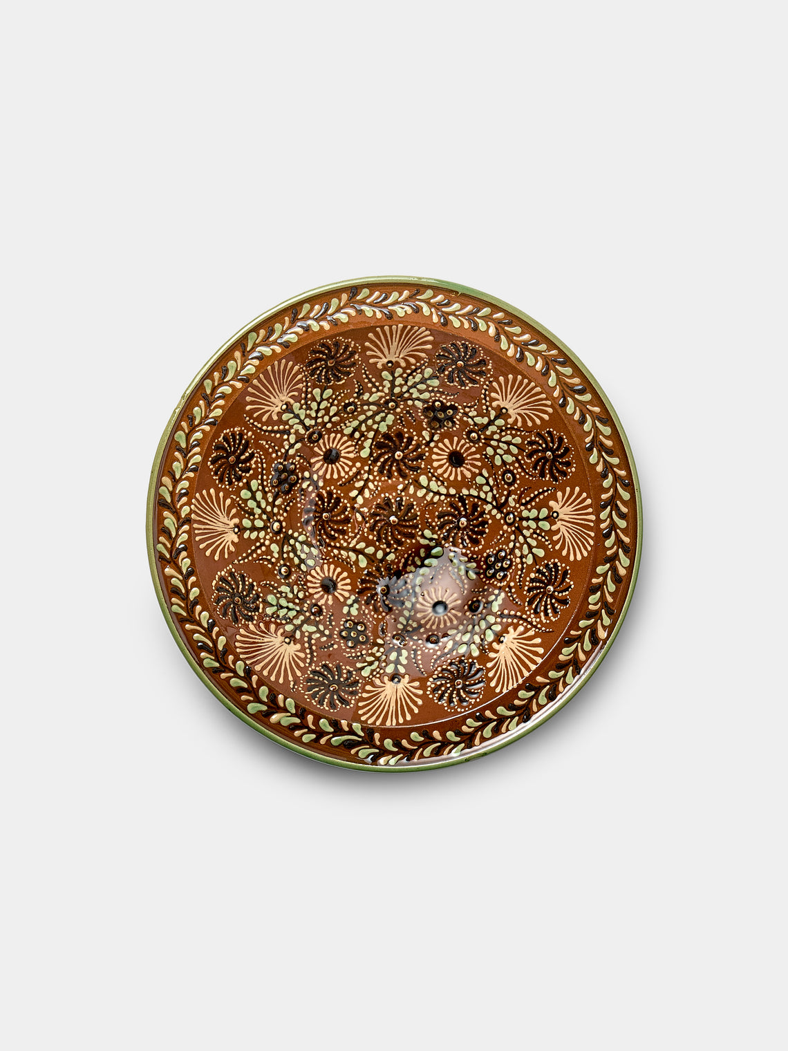 Poterie d’Évires - Flowers Hand-Painted Ceramic Small Serving Bowl - Light brown - ABASK - 