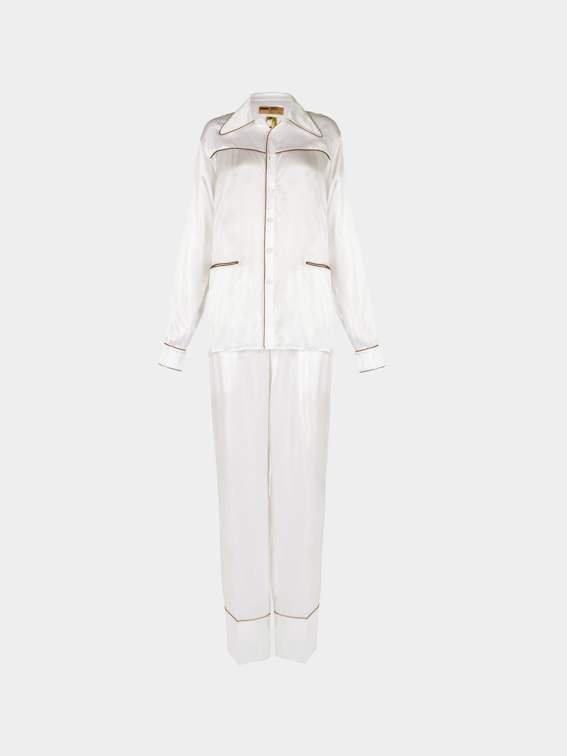 Dorso - Bandana Silk Pajama Set | Size: S - White - ABASK - 