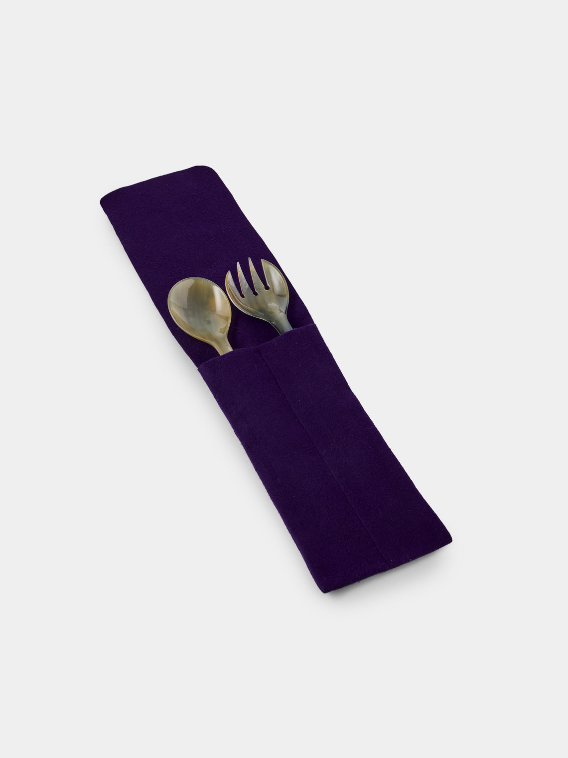 San Lorenzo - 1981 Afra and Tobia Scarpa Sterling Silver, Ebony and Horn Salad Servers (Set of 2) - Silver - ABASK