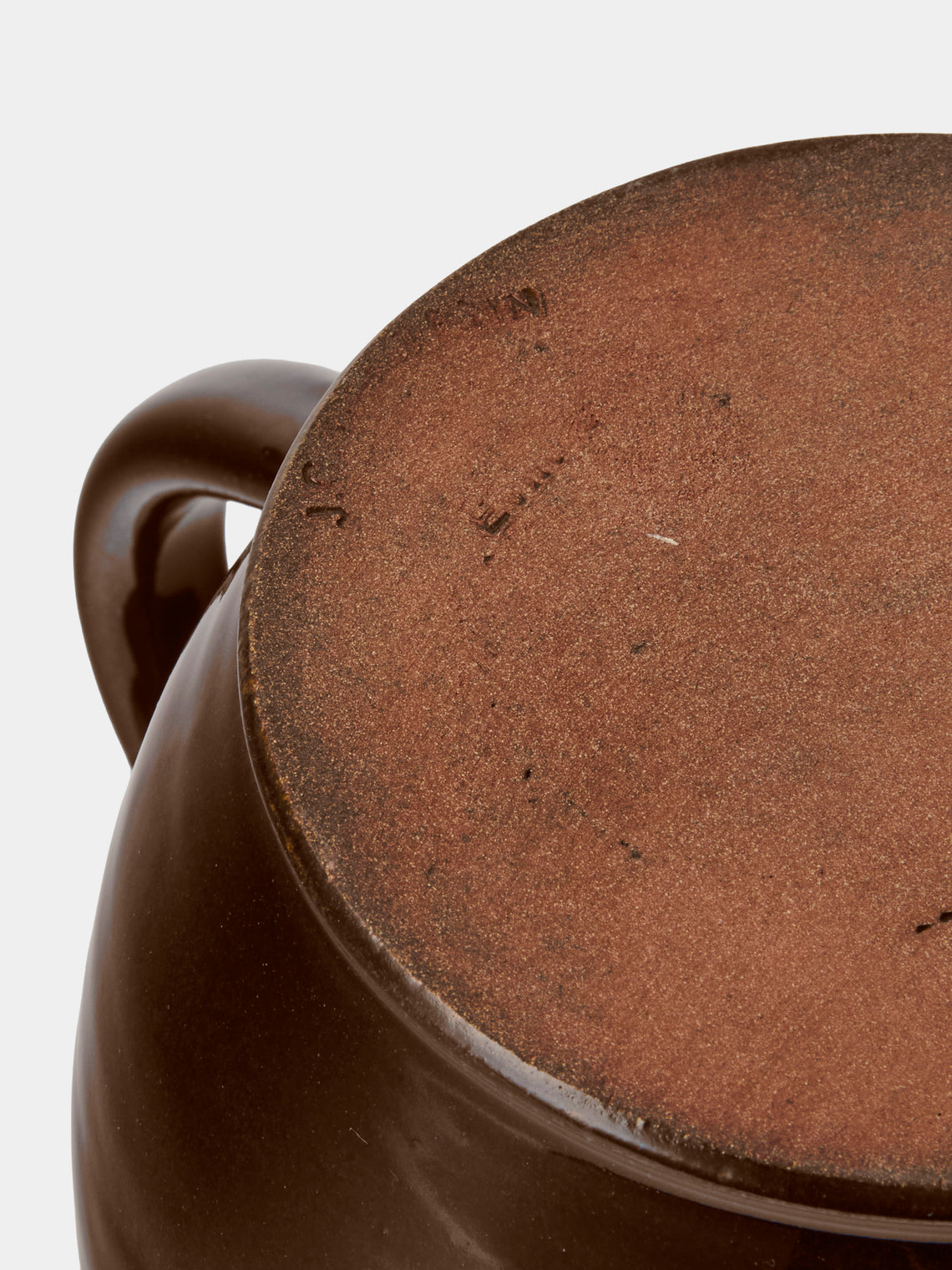 Poterie d’Évires - Flowers Hand-Painted Ceramic Medium Jug - Dark Brown - ABASK