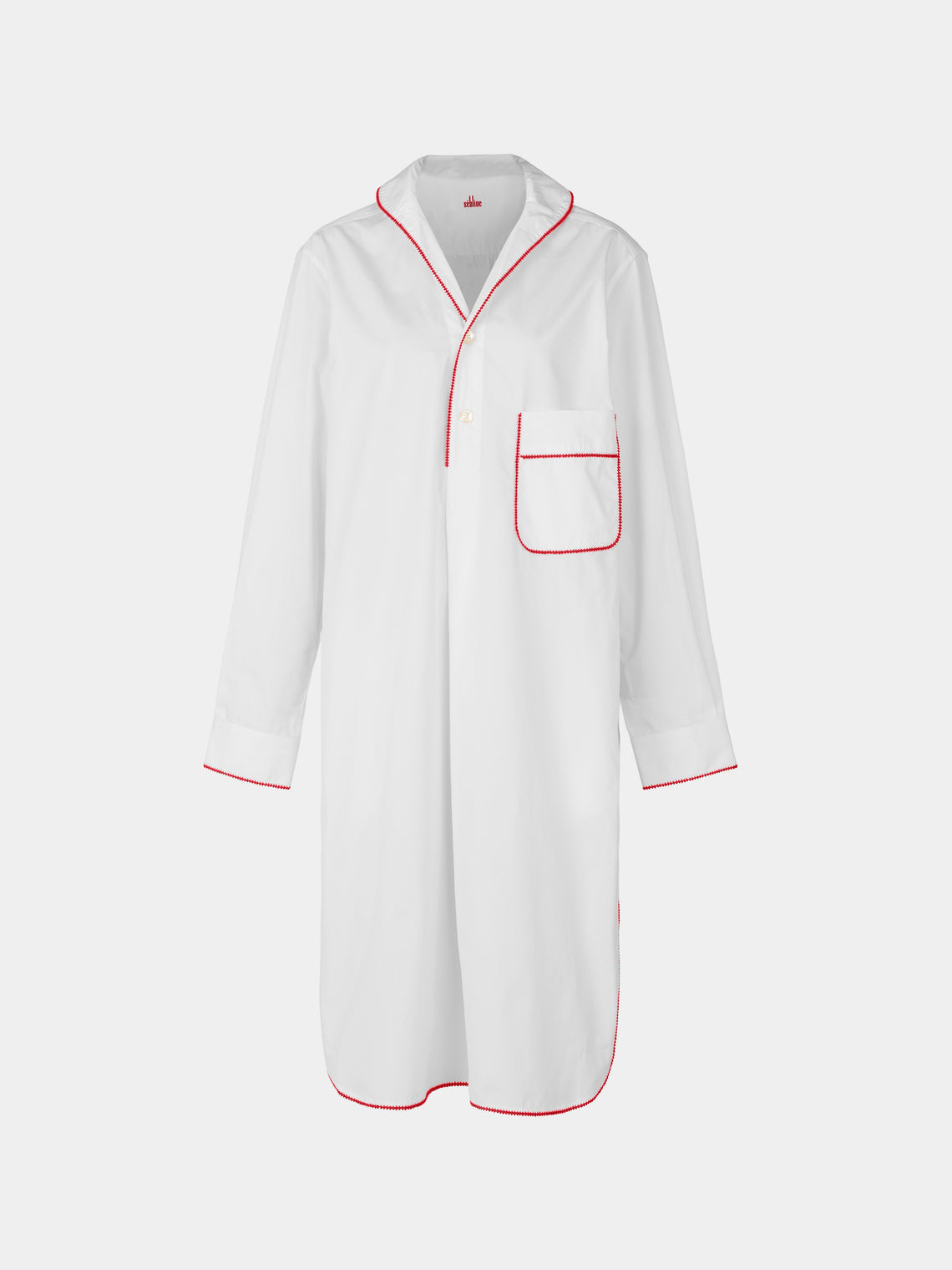 Sebline - Thread Hand-Embroidered Cotton Shirt Dress | Size: S - White - ABASK - 