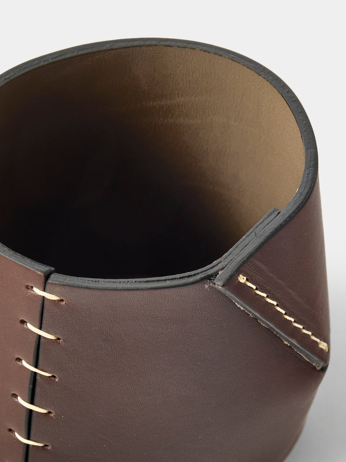 Oscar Maschera - Antonio Leather Pen Pot - Dark Brown - ABASK