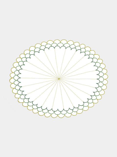Los Encajeros - Escamas Embroidered Linen Placemats (Set of 4) -  - ABASK - 