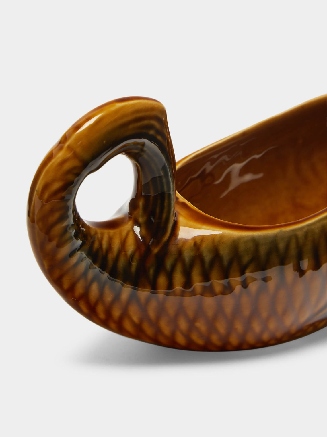 Antique and Vintage - 1950s Sarreguemines Fish Ceramic Gravy Boat -  - ABASK