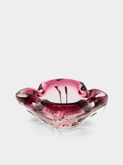 Antique and Vintage - Mid-Century Crystal Ashtray - Purple - ABASK - 