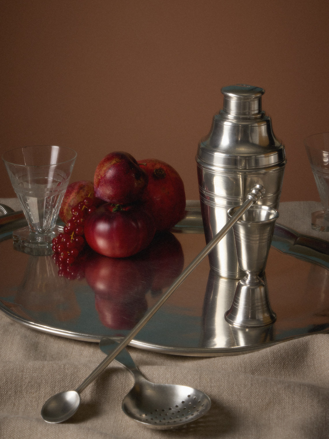 Cosi Tabellini - Piemonte Pewter Cocktail Accessories (Set of 4) - Silver - ABASK