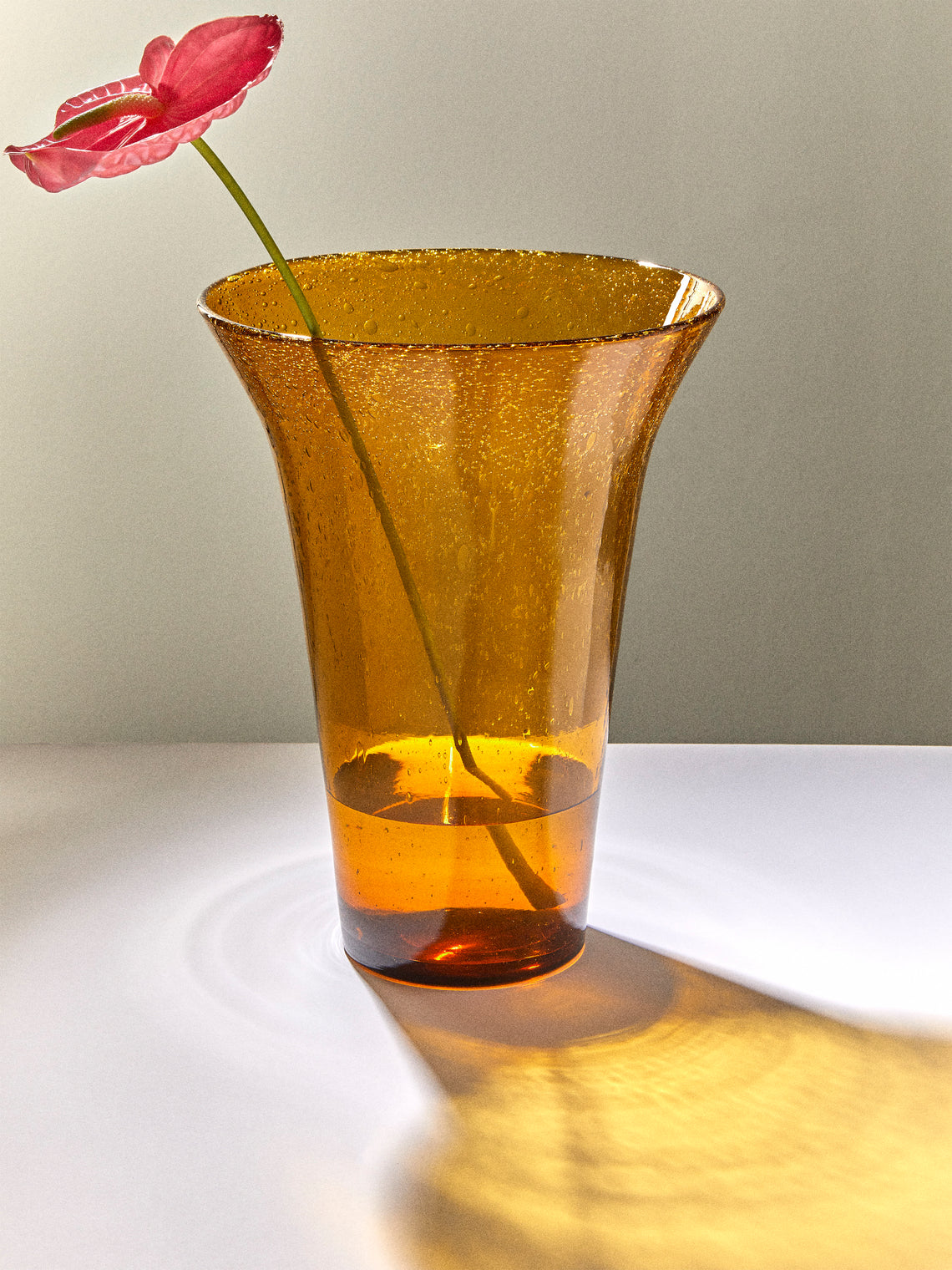 Antique and Vintage - 1970s Biot Glass Vase (14.5in/36.5cm) - Yellow - ABASK