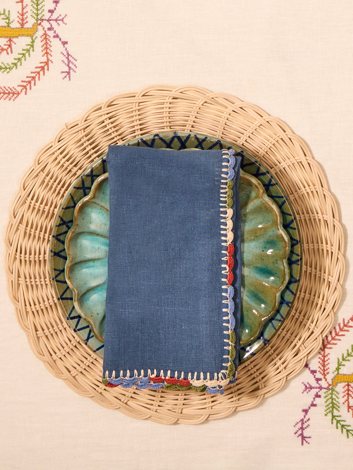 Anut Cairo - Luxor Hand-Crocheted Linen Napkins (Set of 4) -  - ABASK