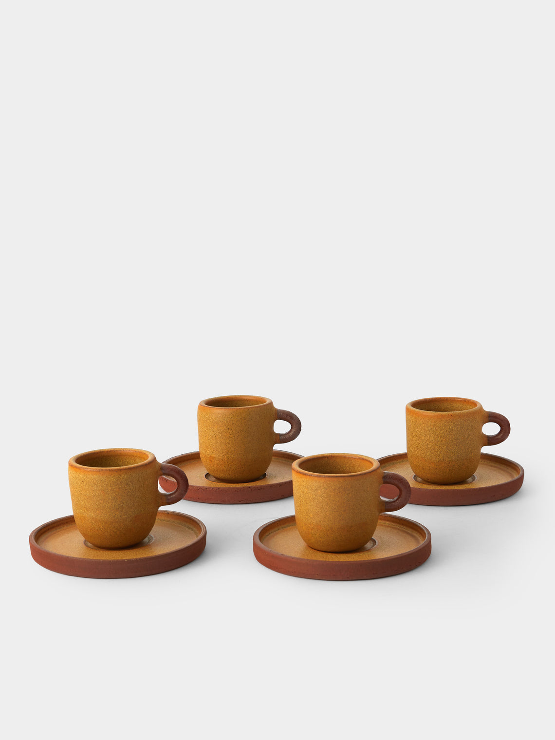 Andrea Tsang - Terra Stoneware Espresso Cups and Saucers (Set 4) -  - ABASK