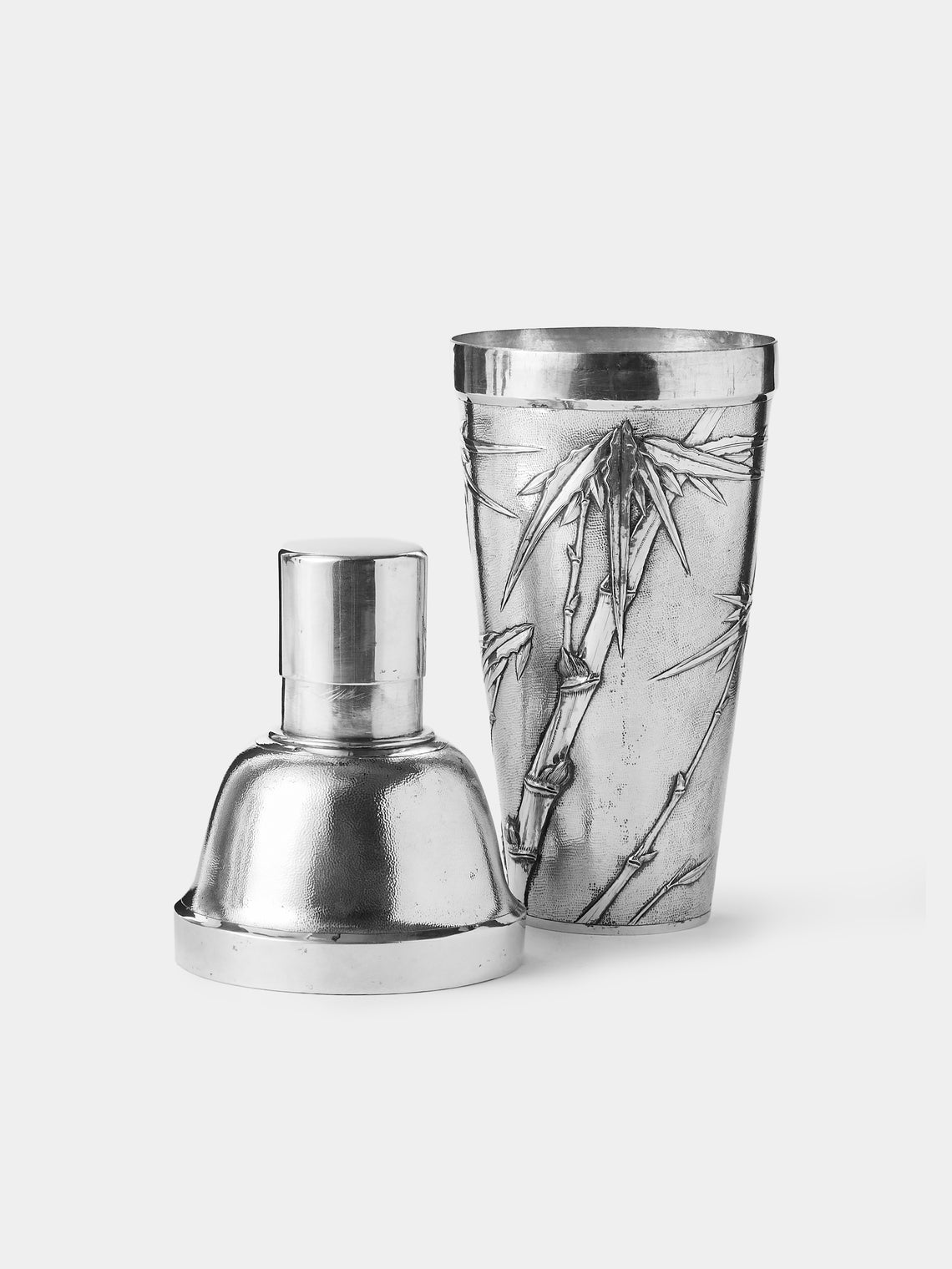 Antique and Vintage - 1930s Zeewo Solid Silver Bamboo Cocktail Shaker - Silver - ABASK