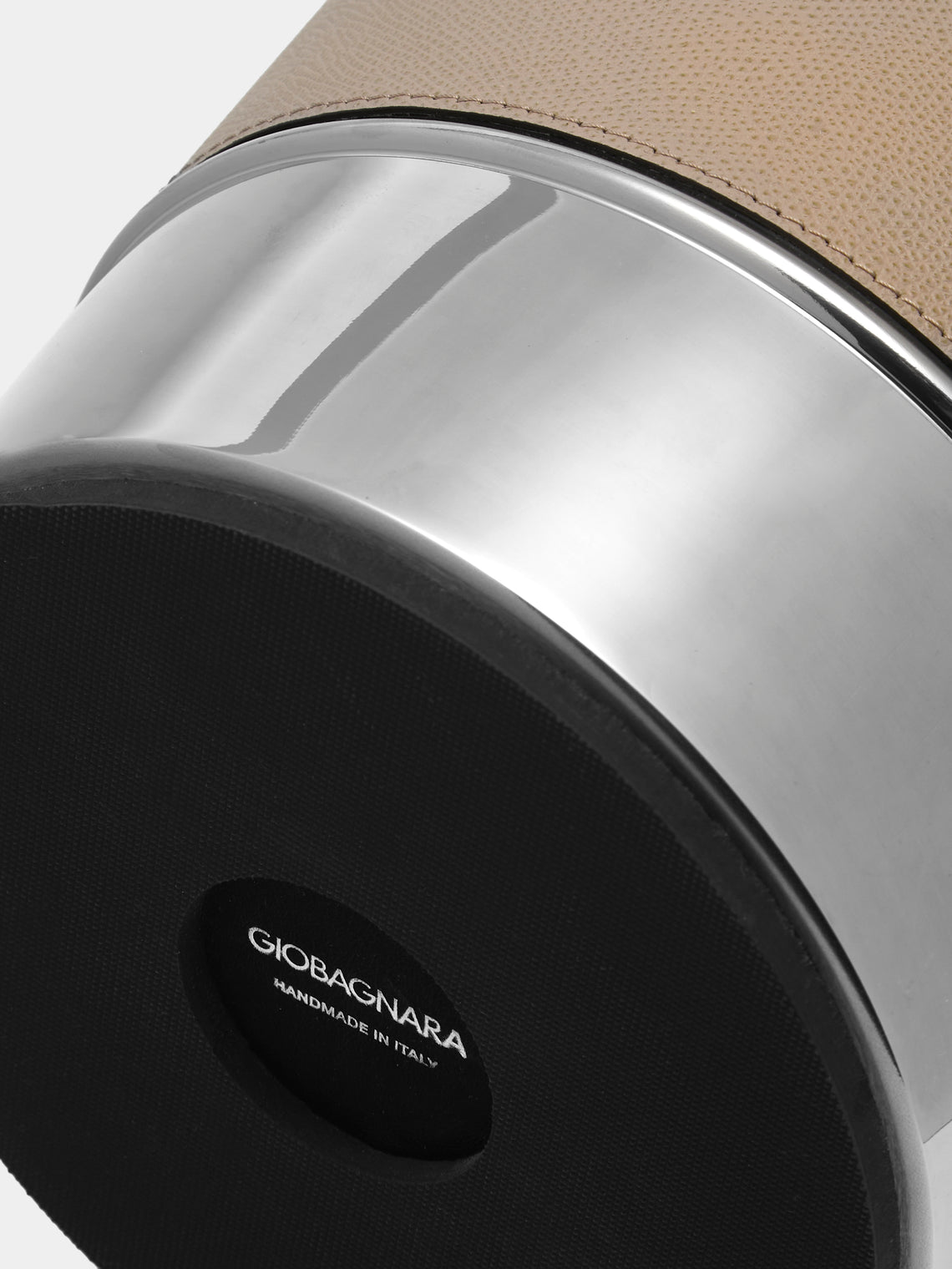 Giobagnara - Ocean Leather and Steel Ice Bucket - Beige - ABASK
