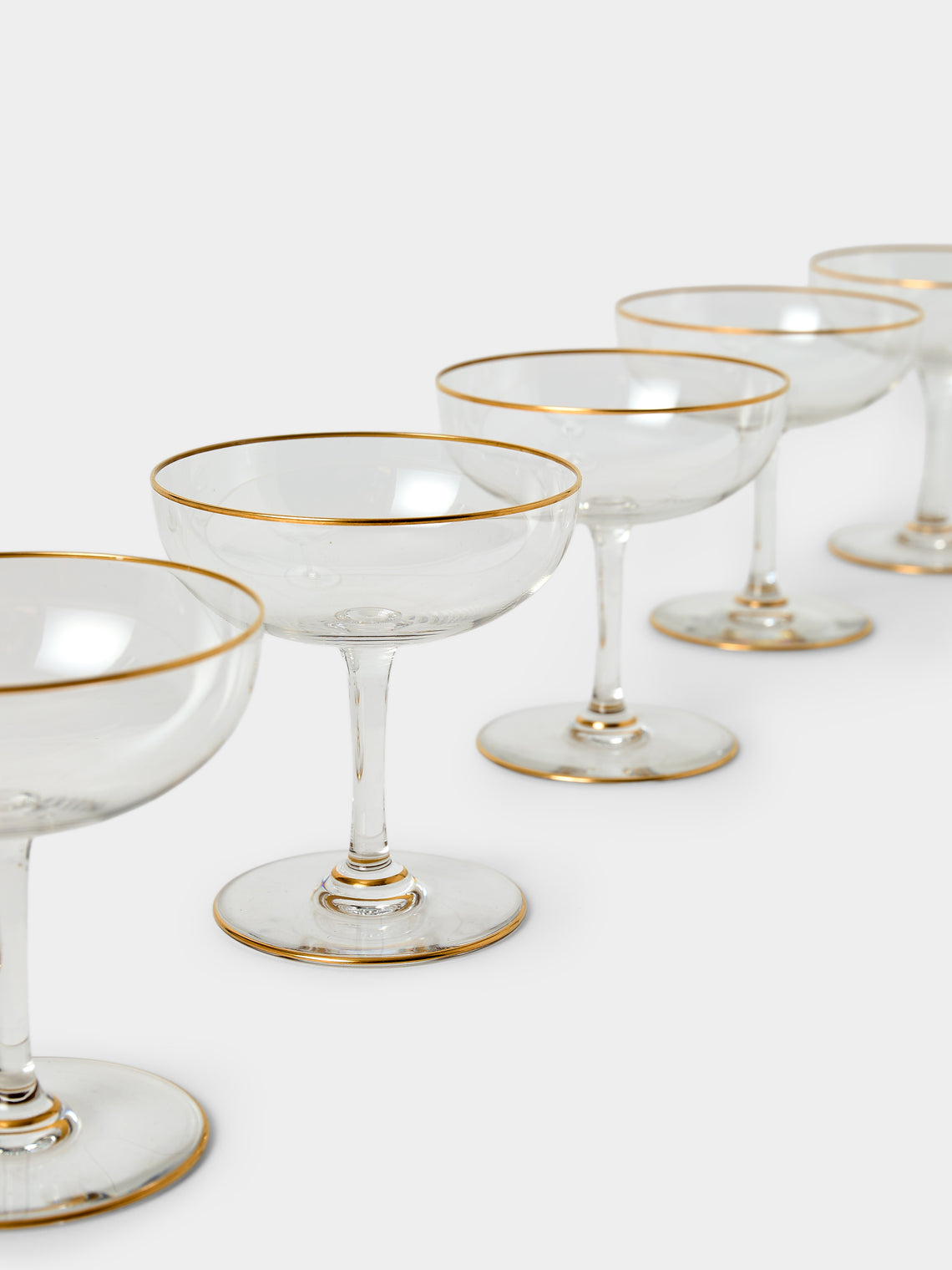 Antique and Vintage - 1900s Baccarat Crystal Champagne Coupes (Set of 12) - Clear - ABASK