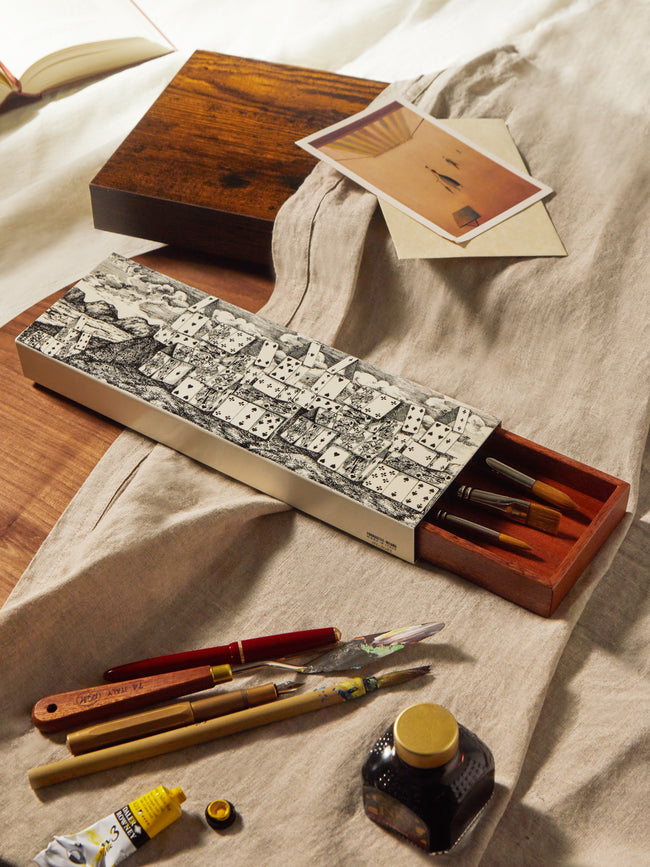Fornasetti - Città di Carte Hand-Painted Wood Box -  - ABASK