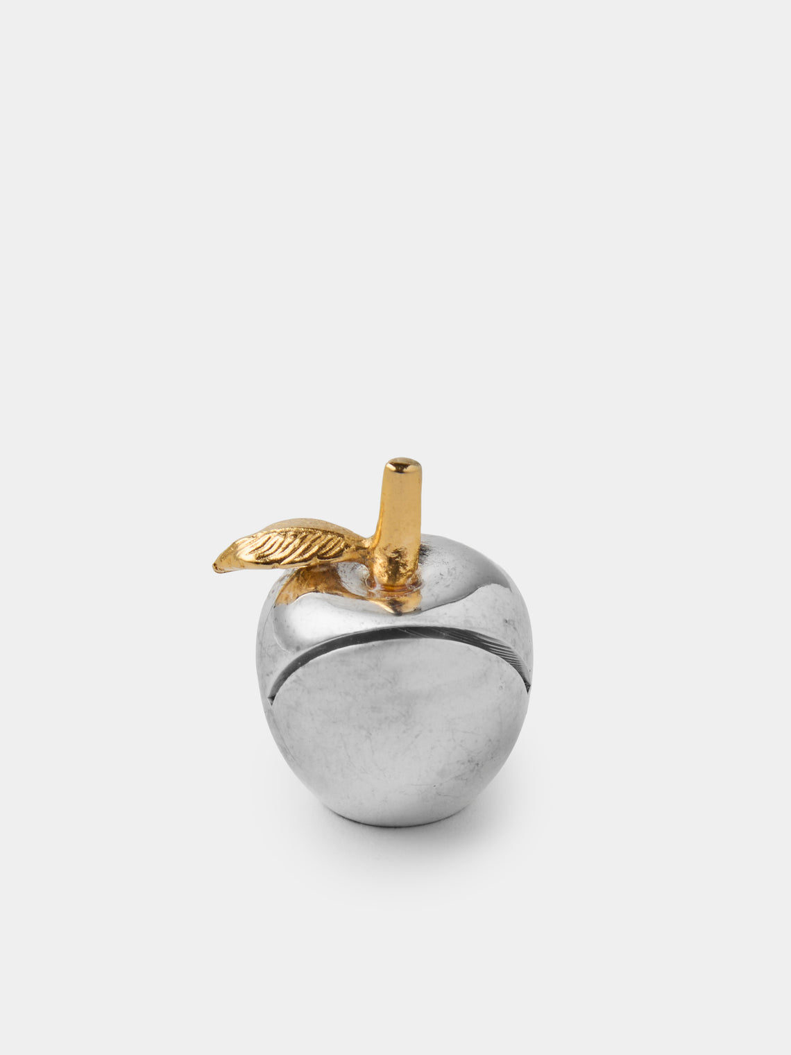 Antique and Vintage - Mid-Century Silver-Plated and Brass Apple Place Card Holders (Set of 8) - Silver - ABASK