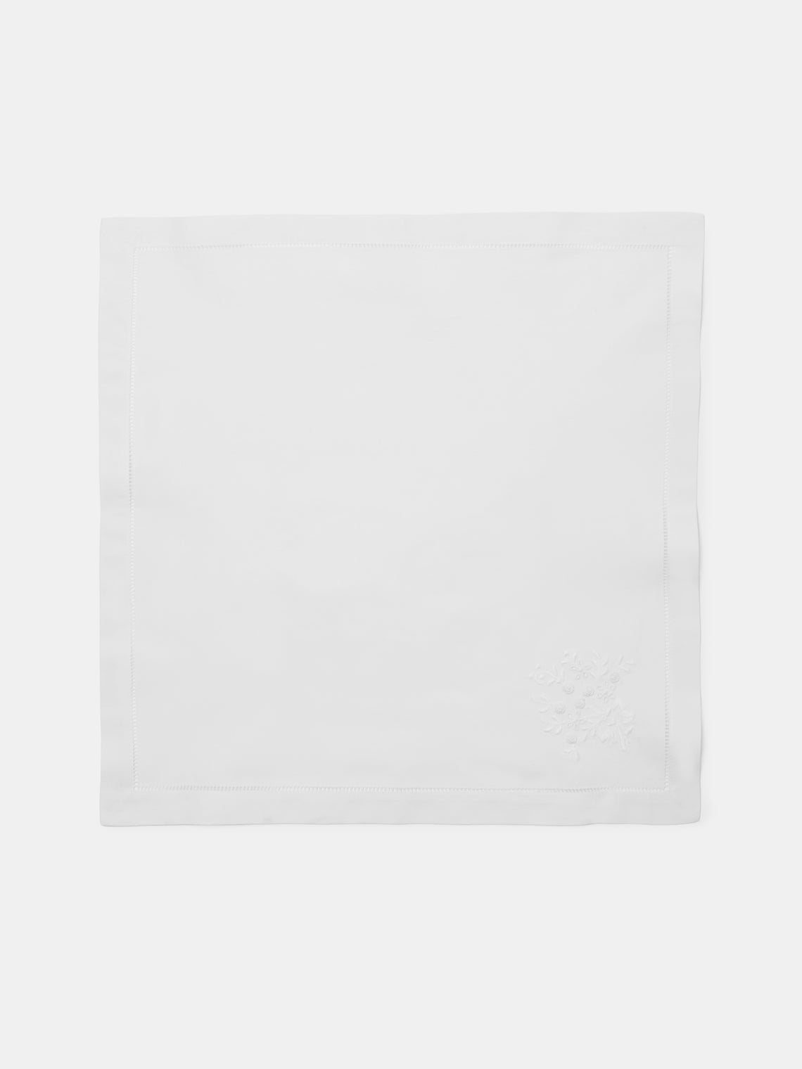 Rolande du Dreuilh Créations - Hand-Embroidered Cotton Napkins (Set of 4) - White - ABASK