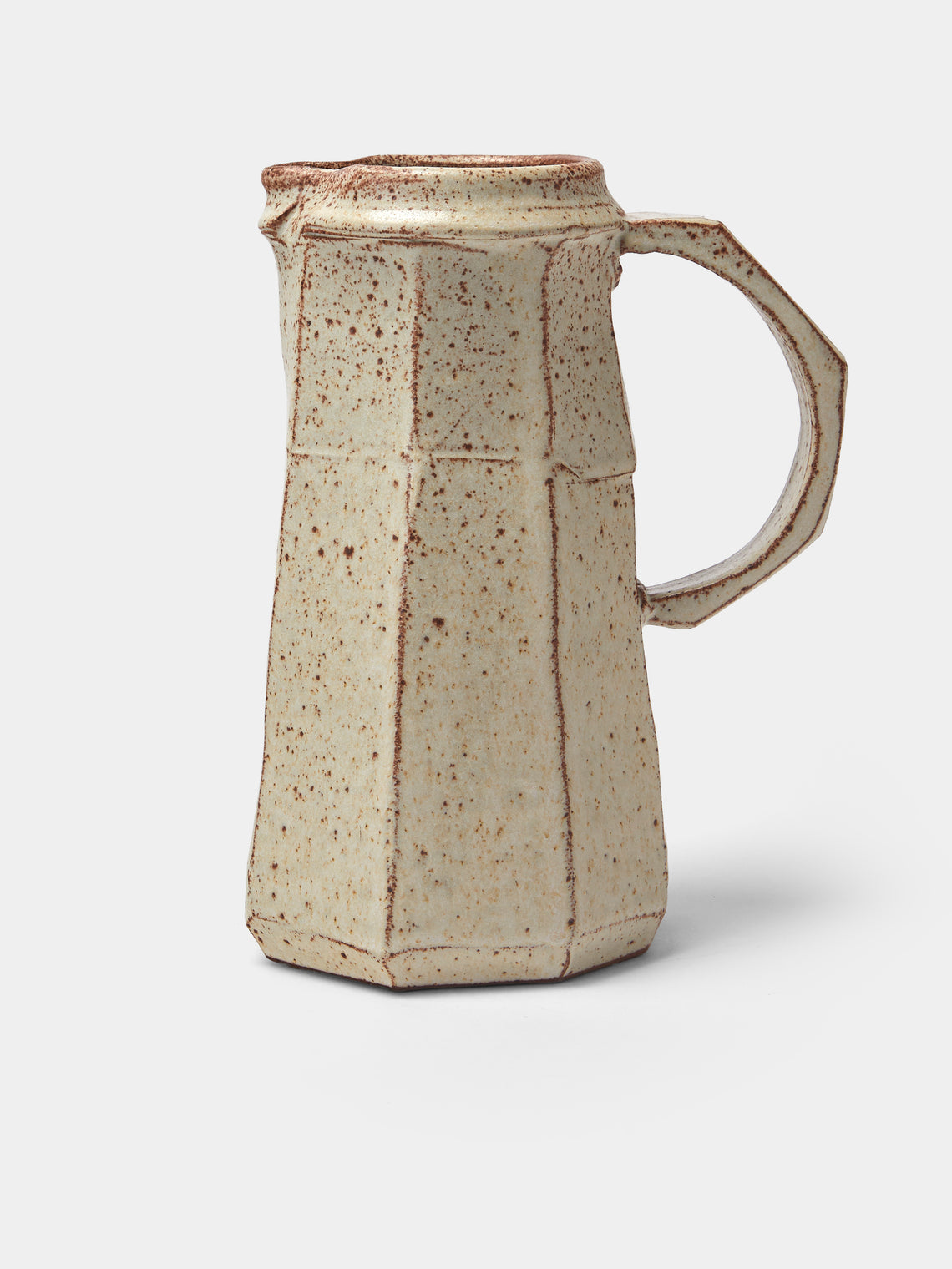Adam Ross - Hand-Thrown Ceramic Faceted Jug - Beige - ABASK - 