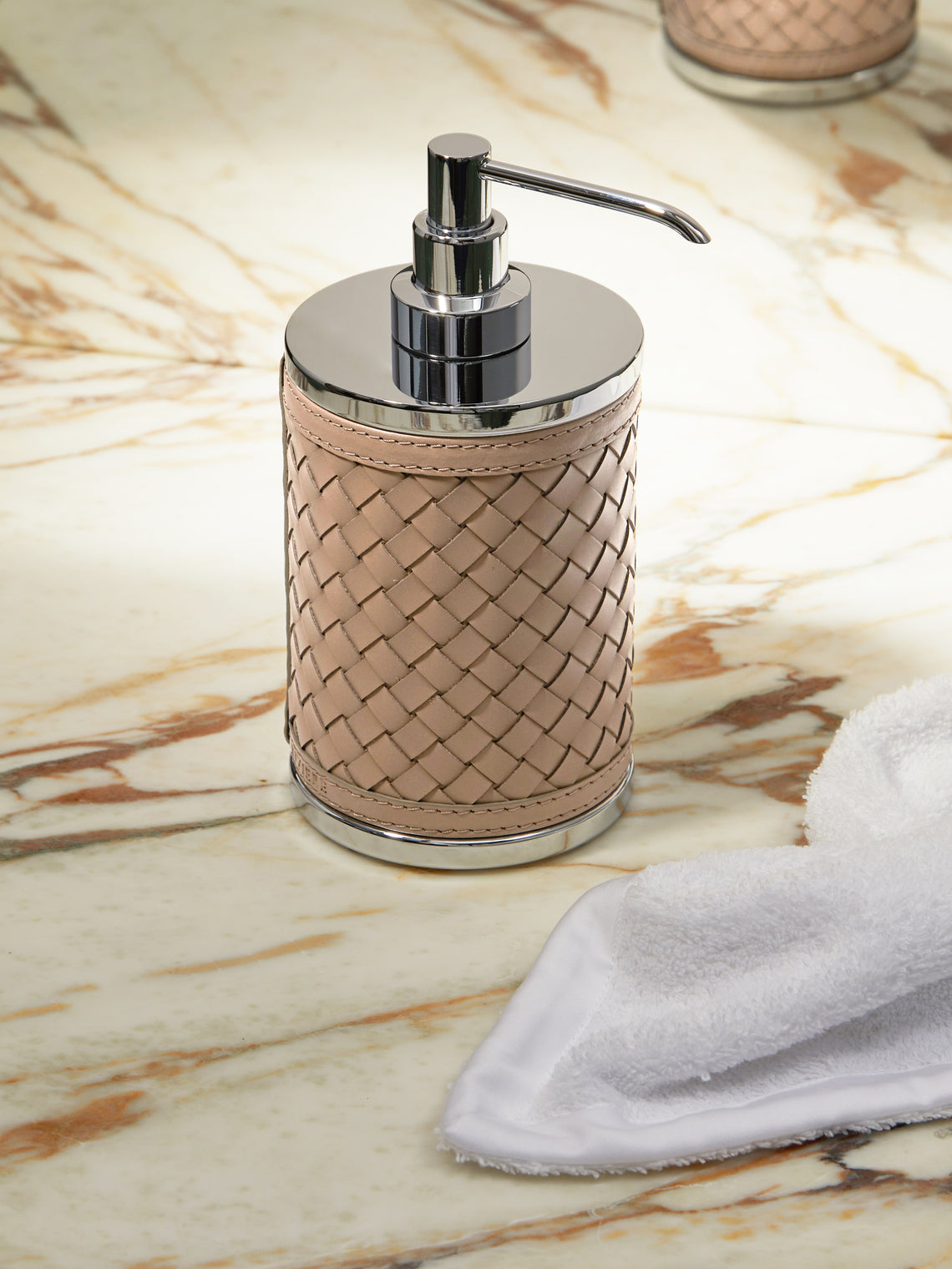 Riviere - Woven Leather Soap Dispenser - Tan - ABASK