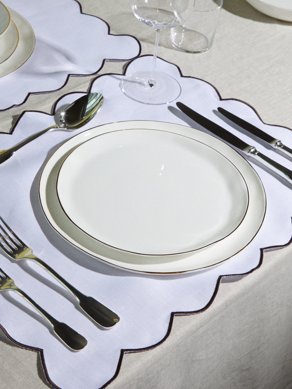 Feldspar - 24ct Gold Painted Bone China Side Plate (Set of 4) - White - ABASK