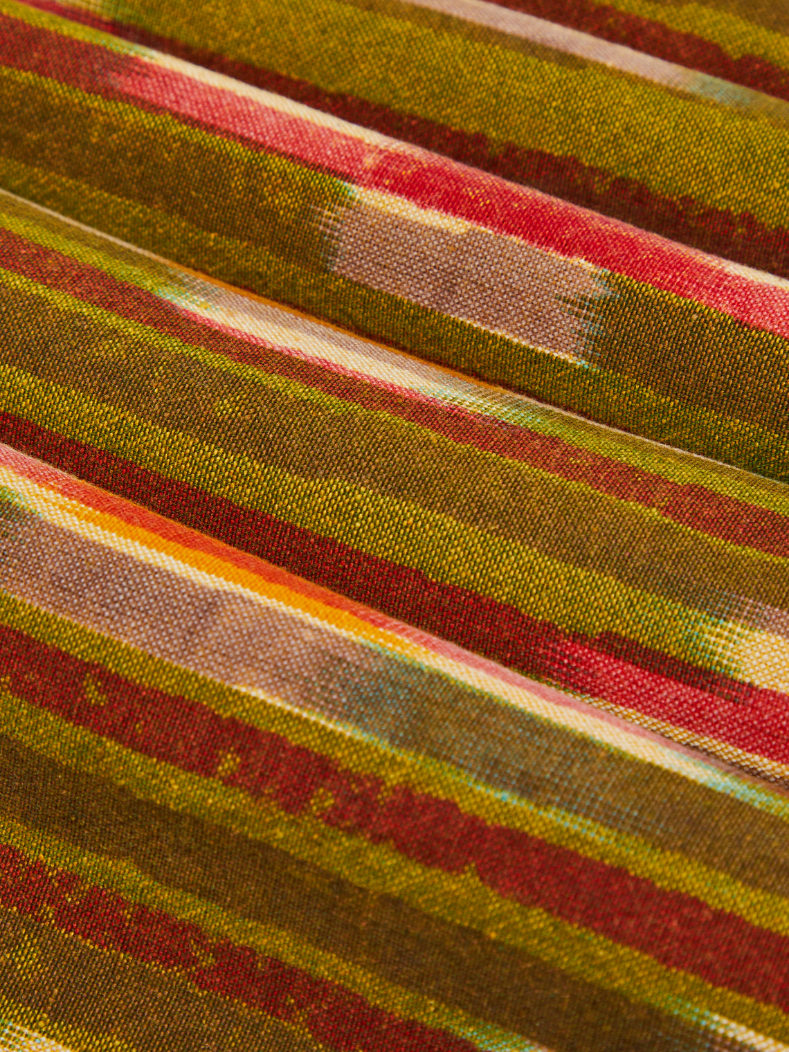 Gregory Parkinson - Turmeric Moss Block-Printed Cotton Rectangular Tablecloth -  - ABASK