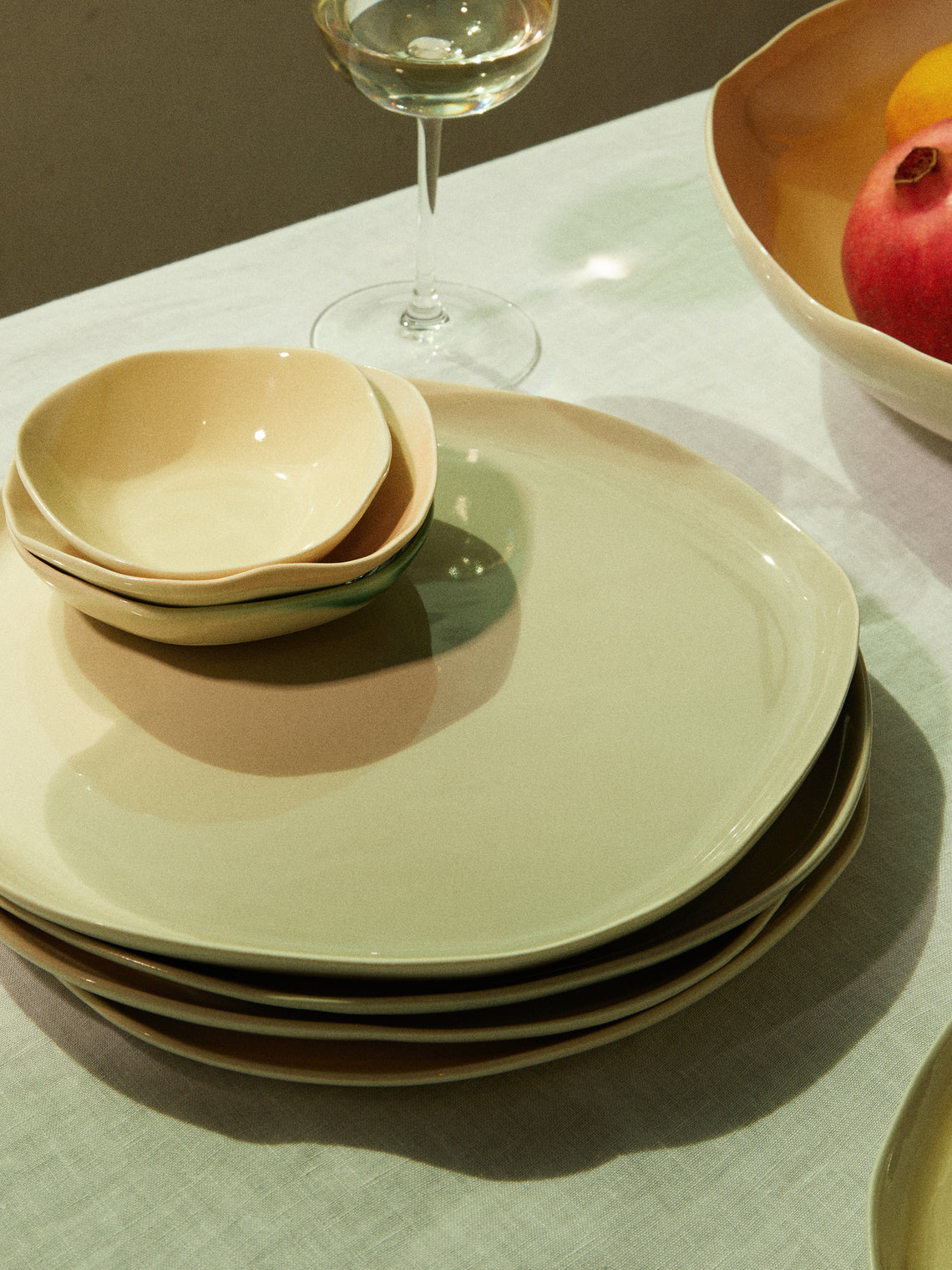 Pottery & Poetry - Hand-Glazed Porcelain Dinner Plates (Set of 4) -  - ABASK