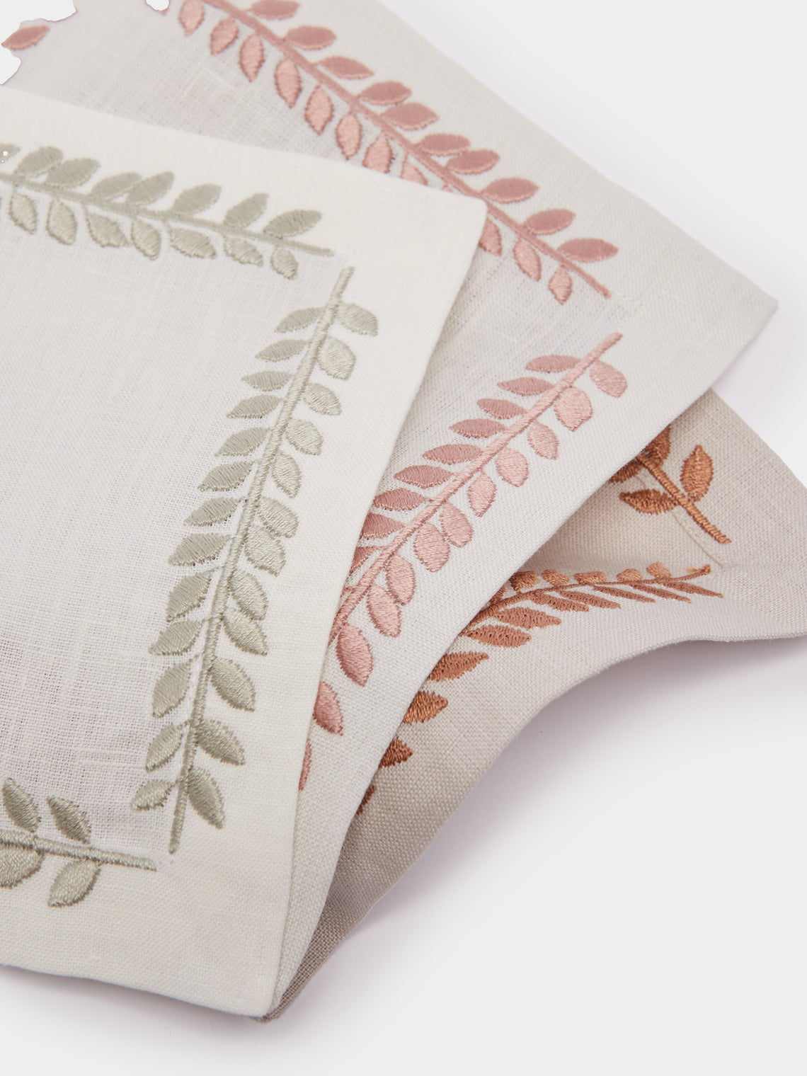 Angela Wickstead - Embroidered Linen Cocktail Napkins (Set of 6) -  - ABASK