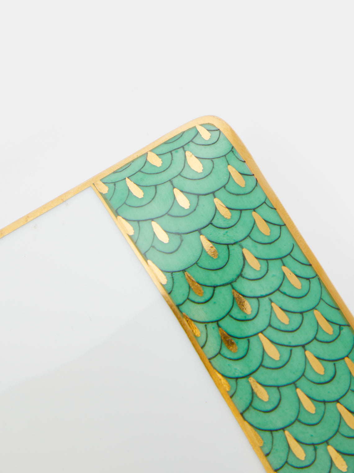 Augarten - Secession Hand-Painted Porcelain Square Box - Green - ABASK