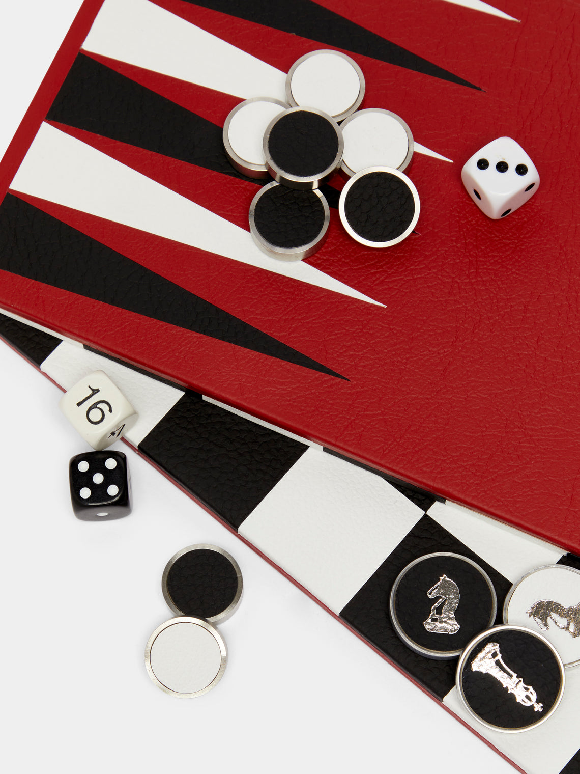 William & Son - Reversible Leather Backgammon and Chess Set -  - ABASK