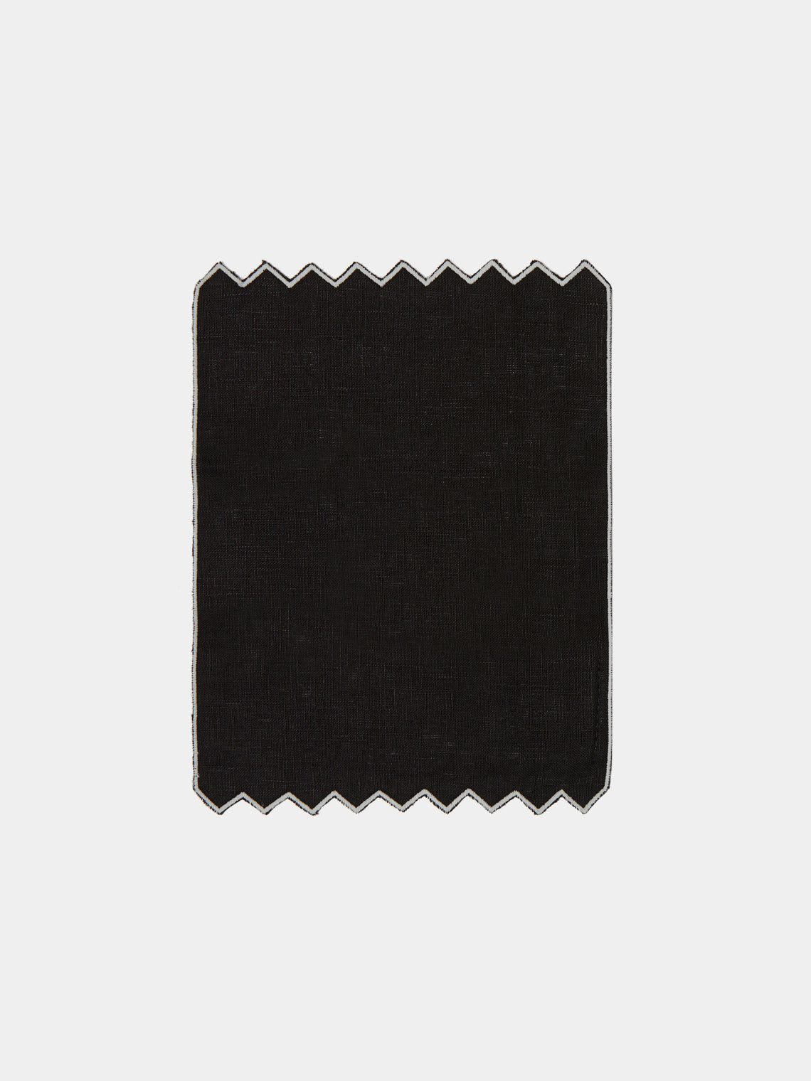 | Set of 6 | Triangu Embroidered Linen Cocktail Napkins