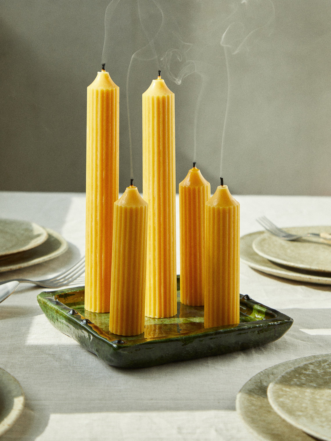 Bzzwax - Beeswax Ribbed Candles (Set of 8) -  - ABASK