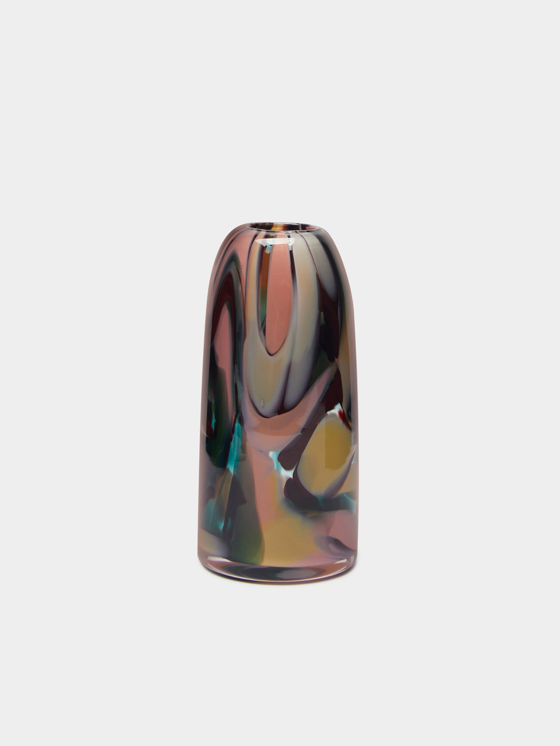 Marbled Hand-Blown Glass Bud Vase (5.5in/13.5cm)
