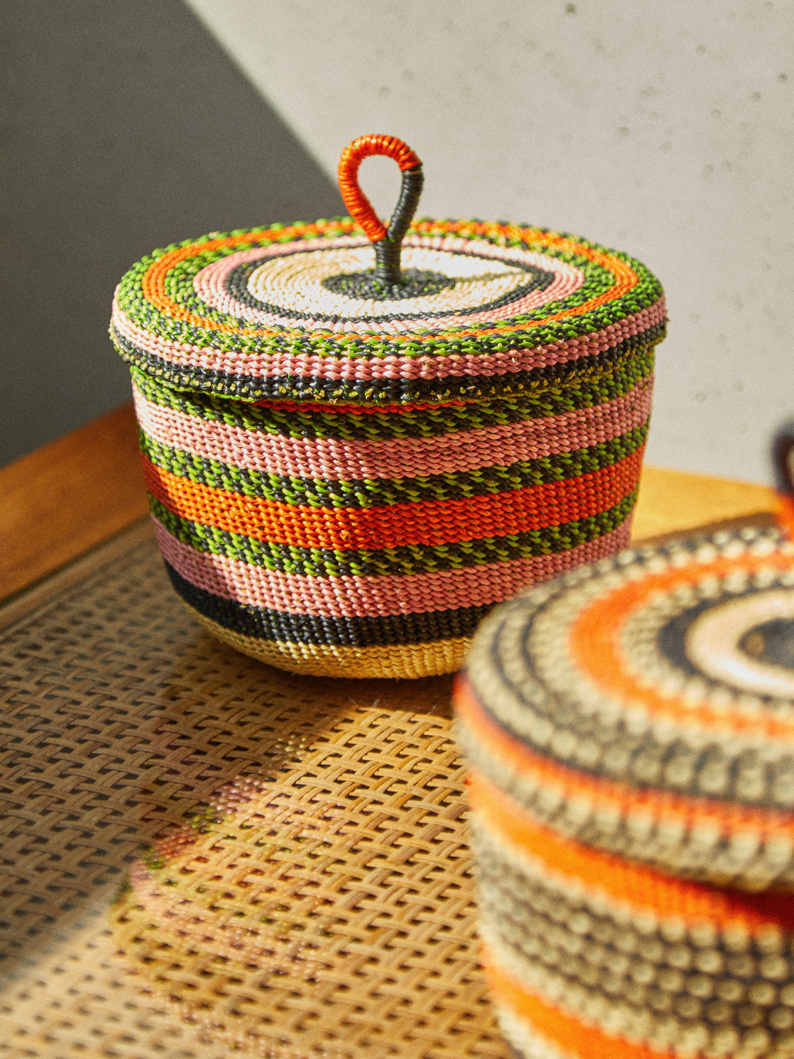 Baba Tree - Banasco Handwoven Elephant Grass Lidded Basket - Multiple - ABASK
