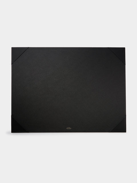 Smythson - Panama Leather Large Desk Mat - Black - ABASK - 