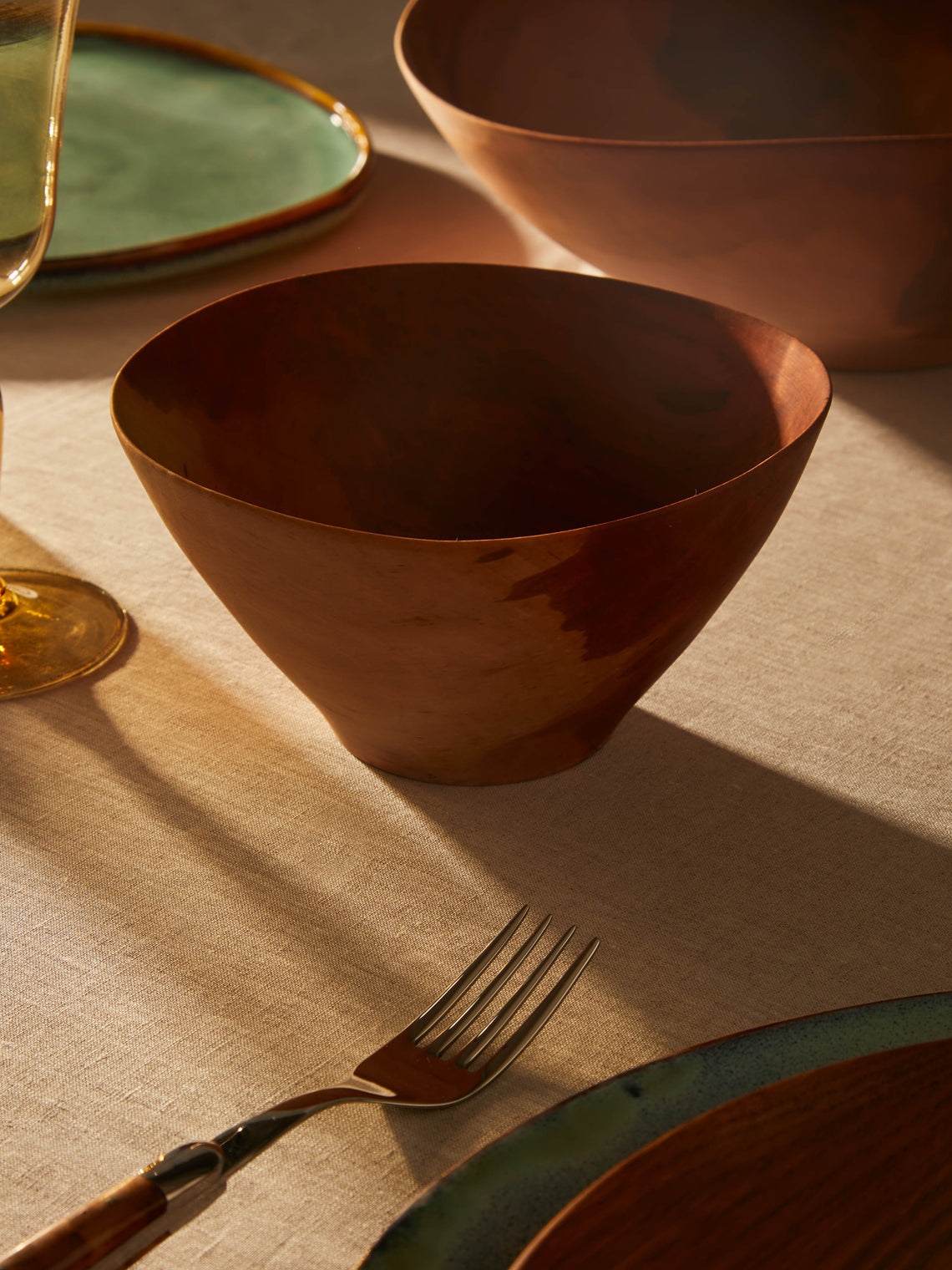 Hand-Turned Pear Wood Medium Bowl
