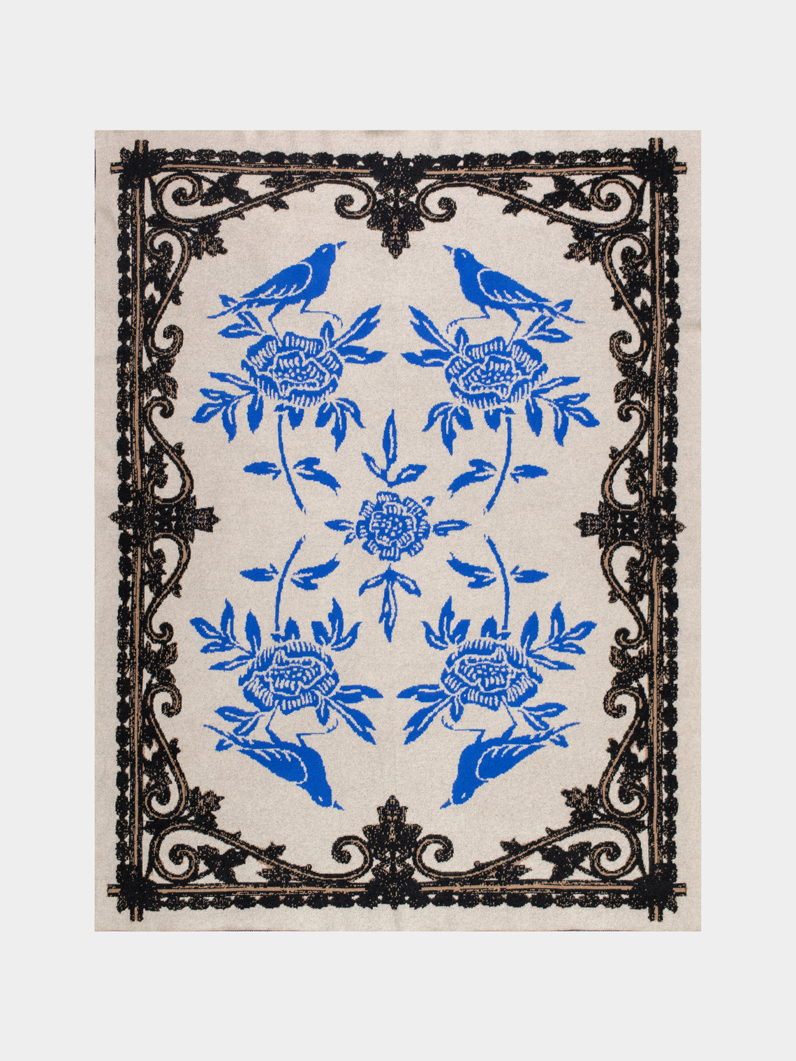 Lukas The Illustrator Bluebird Cashmere Blanket