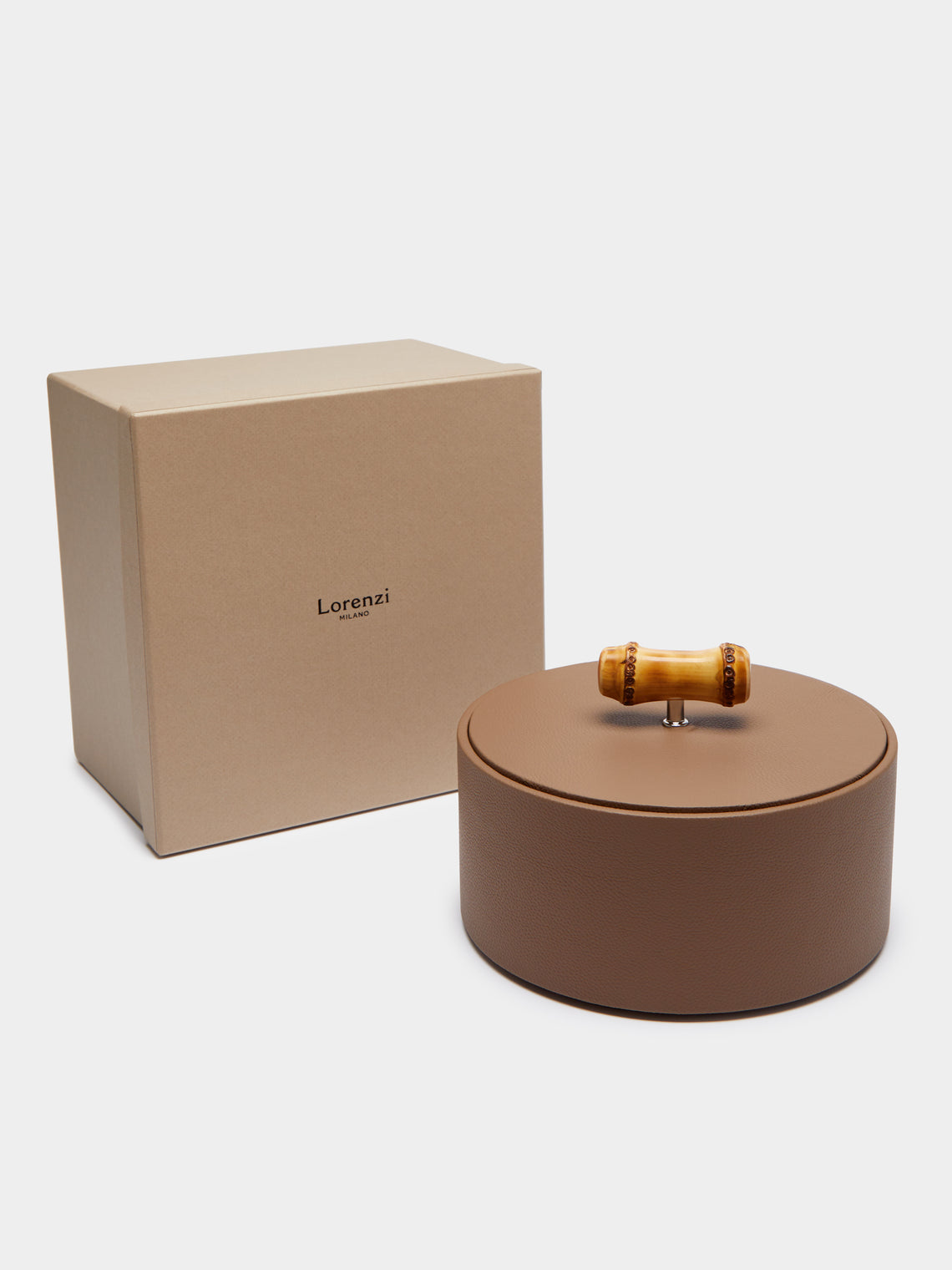 Lorenzi Milano - Bamboo and Leather Tidy -  - ABASK